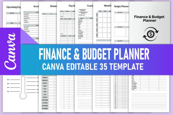 Download Editable Finance &amp; Budget Planner Canva - Budget planner Collection