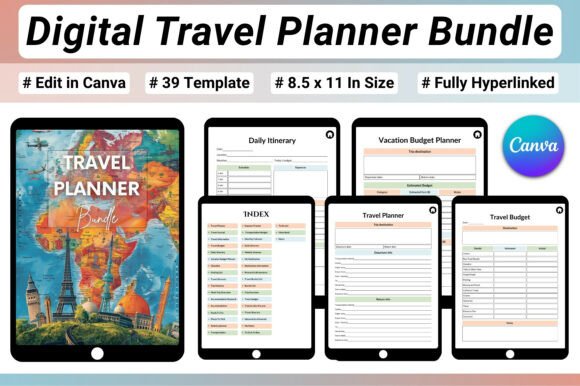 Download ✈️ Digital Travel Planner Bundle - Premium Bundle