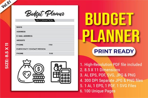Download About  Budget Planner KDP Interior - Budget planner Collection