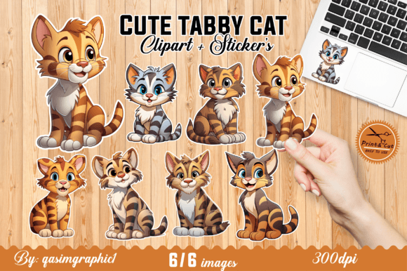 Download Cute Tabby Cat Kawaii Printable Stickers - Kawaii printable Collection