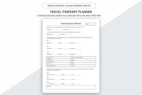 Download Travel Itinerary Planner Printable - Itinerary planner Collection
