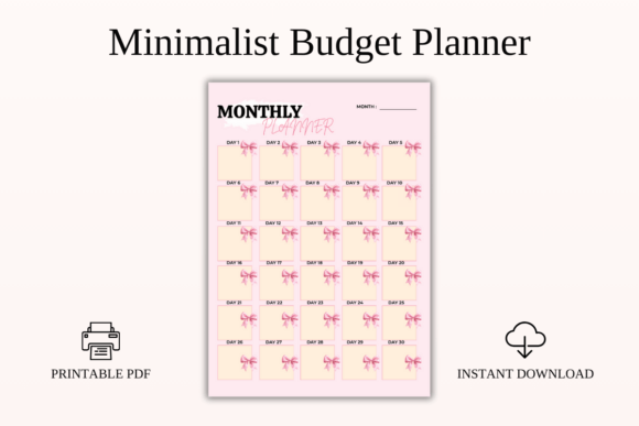 Download Minimalist Budget Planner PDF Printable - Budget planner Collection