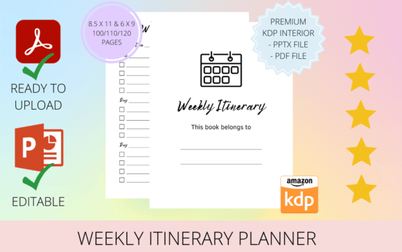 Download Weekly Itinerary Planner KDP INTERIOR - Premium Resources
