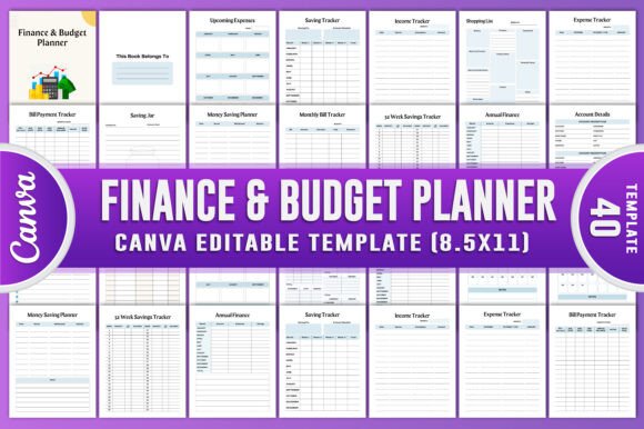 Download Finance &amp; Budget Planner Canva KDP - Budget planner Collection