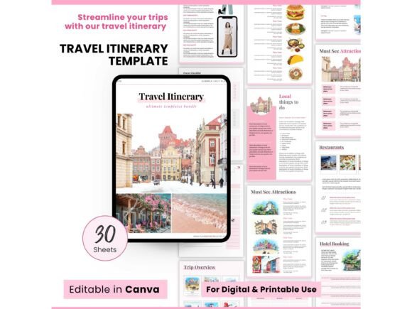 Download Travel Itinerary Planner: Canva Holiday - Itinerary planner Collection